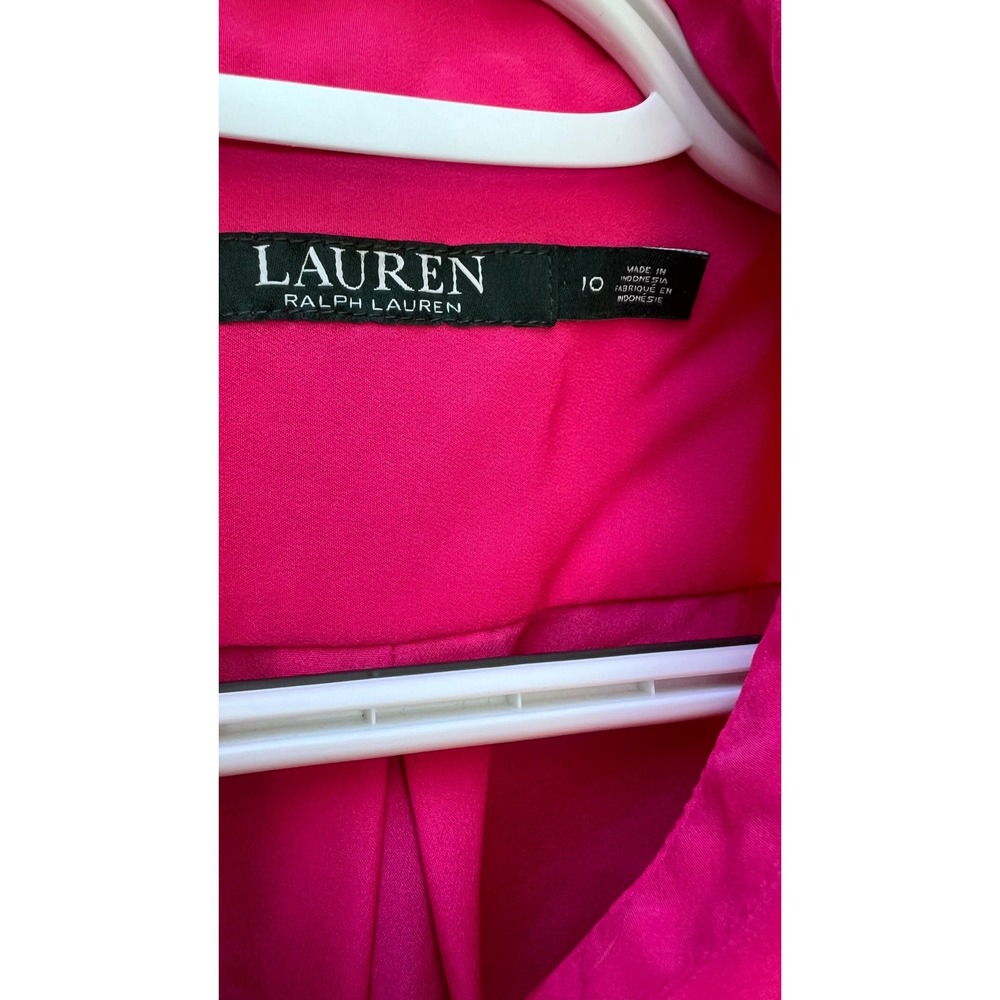 Lauren Ralph Lauren Pink Sleeveless Button Down Shirt, blouse Size 10 Breezy - Picture 2 of 5